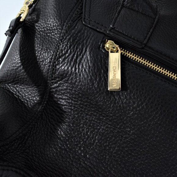 Danier Leather Black Handbag with Gold Hardware - Picture 6 of 7